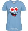 Women's T-shirt SPONGE BOB in love sky-blue фото