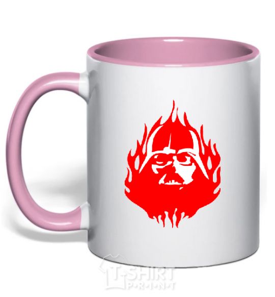 Mug with a colored handle DARTH VADER Mask light-pink фото
