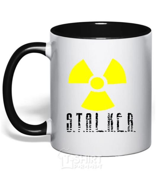 Mug with a colored handle STALKER Explosion black фото