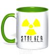 Mug with a colored handle STALKER Explosion kelly-green фото