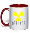 Mug with a colored handle STALKER Explosion red фото