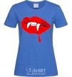 Women's T-shirt VAMPIRE LIPS royal-blue фото