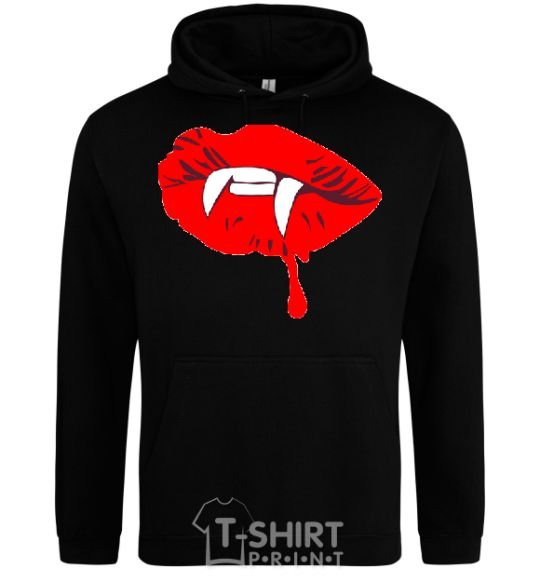 Men`s hoodie VAMPIRE LIPS black фото