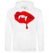 Men`s hoodie VAMPIRE LIPS White фото