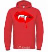 Men`s hoodie VAMPIRE LIPS bright-red фото