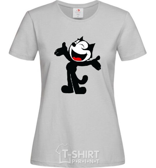 Women's T-shirt FELIX THE CAT Happy grey фото