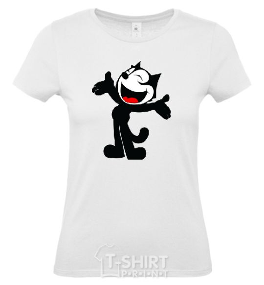 Women's T-shirt FELIX THE CAT Happy White фото