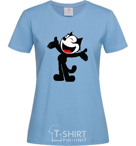 Women's T-shirt FELIX THE CAT Happy sky-blue фото