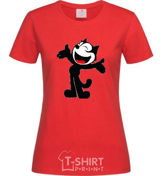 Women's T-shirt FELIX THE CAT Happy red фото