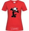 Women's T-shirt FELIX THE CAT Happy red фото