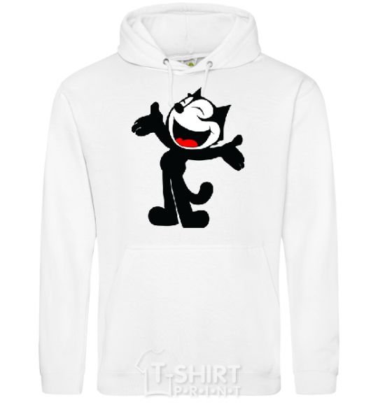 Мужская толстовка (худи) FELIX THE CAT Happy Белый фото