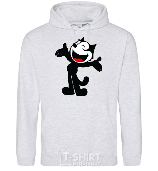 Мужская толстовка (худи) FELIX THE CAT Happy Серый меланж фото