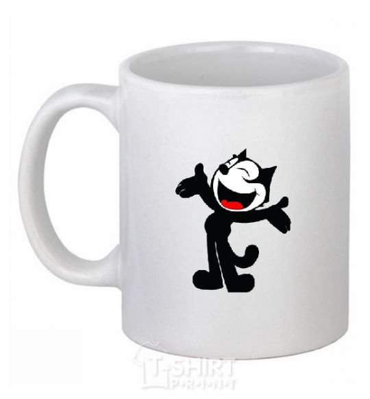 Чашка керамическая FELIX THE CAT Happy Белый фото