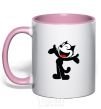 Mug with a colored handle FELIX THE CAT Happy light-pink фото