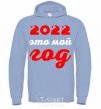 Men`s hoodie 2020 IS MY YEAR sky-blue фото