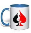 Mug with a colored handle POKER GIRL royal-blue фото