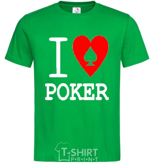 Men's T-Shirt I LOVE POKER kelly-green фото