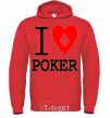 Men`s hoodie I LOVE POKER bright-red фото