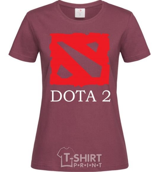 Women's T-shirt DOTA 2 logo burgundy фото