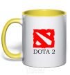 Mug with a colored handle DOTA 2 logo yellow фото