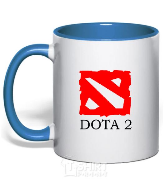 Mug with a colored handle DOTA 2 logo royal-blue фото