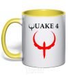Mug with a colored handle QUAKE 4 yellow фото