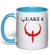 Mug with a colored handle QUAKE 4 sky-blue фото