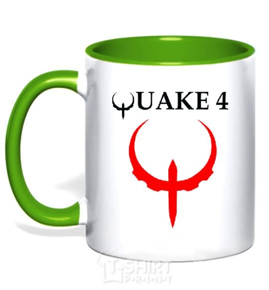 Mug with a colored handle QUAKE 4 kelly-green фото