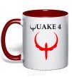 Mug with a colored handle QUAKE 4 red фото