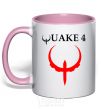 Mug with a colored handle QUAKE 4 light-pink фото