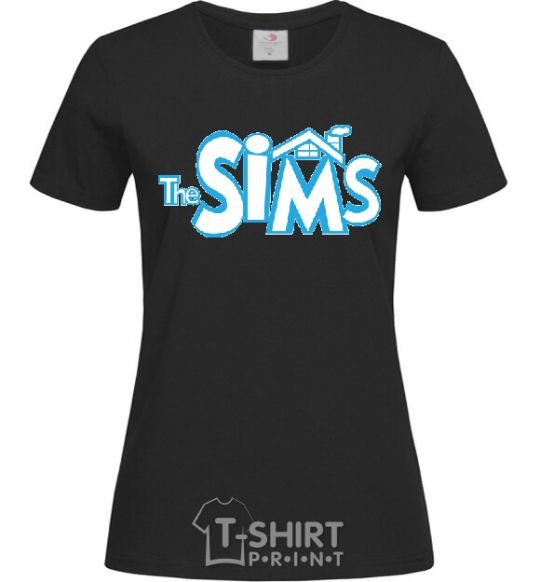 Women's T-shirt THE SIMS black фото