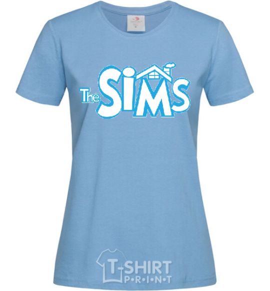 Women's T-shirt THE SIMS sky-blue фото
