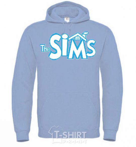 Men`s hoodie THE SIMS sky-blue фото