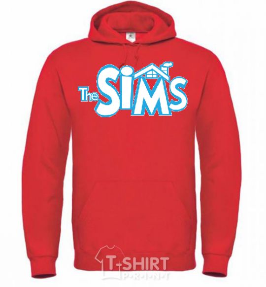 Men`s hoodie THE SIMS bright-red фото