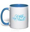 Mug with a colored handle THE SIMS royal-blue фото