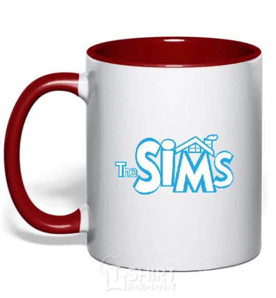 Mug with a colored handle THE SIMS red фото