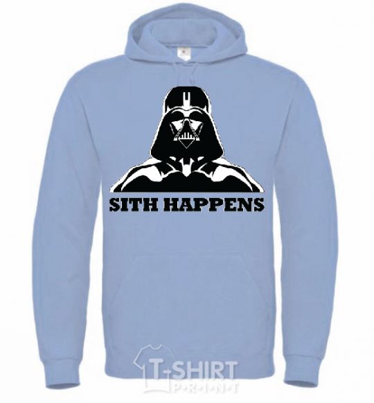 Men`s hoodie SITH HAPPENS sky-blue фото