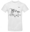 Men's T-Shirt SIMON'S CAT with a knot White фото