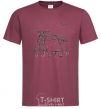 Men's T-Shirt SIMON'S CAT with a knot burgundy фото