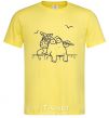 Men's T-Shirt SIMON'S CAT with a knot cornsilk фото