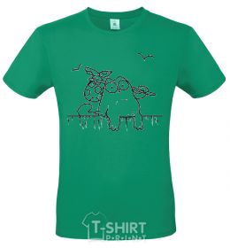 Men's T-Shirt SIMON'S CAT with a knot kelly-green фото