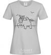 Women's T-shirt SIMON'S CAT with a knot grey фото