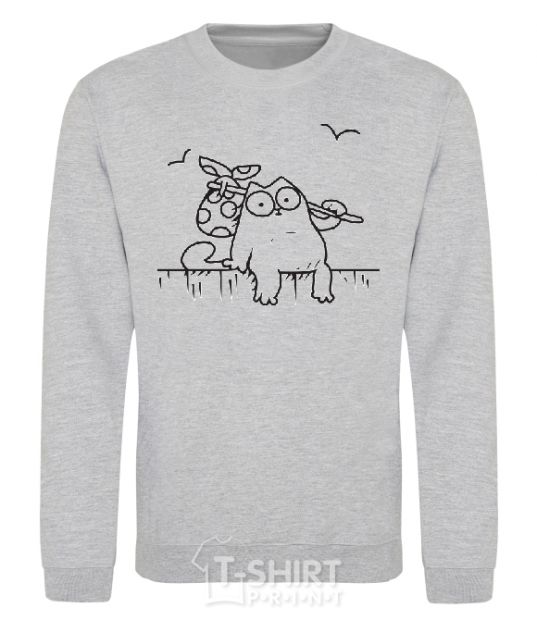 Sweatshirt SIMON'S CAT with a knot sport-grey фото