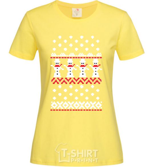 Женская футболка СНЕГОВИКИ Лимонный фото