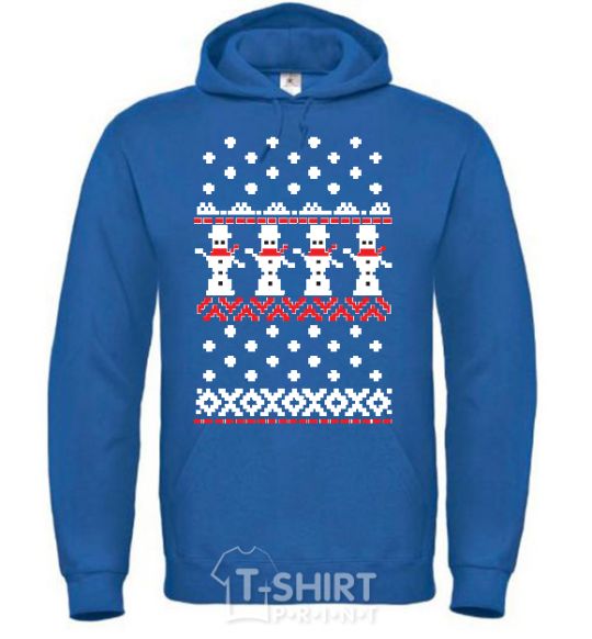 Men`s hoodie SNOWMEN royal фото