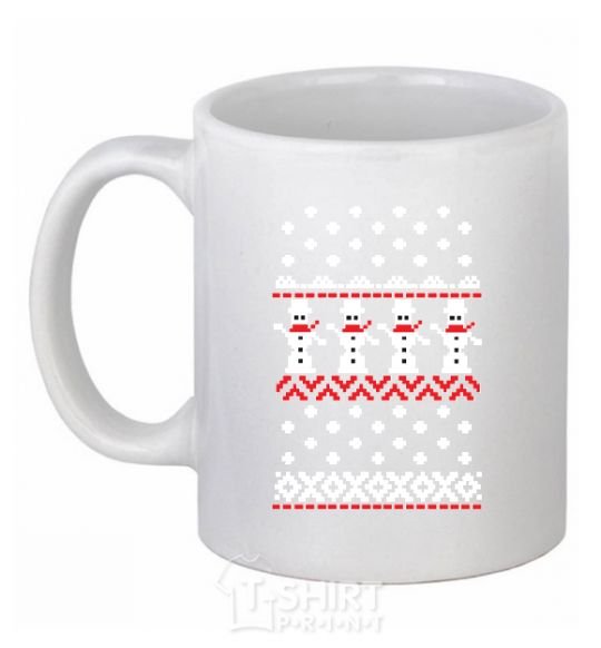 Ceramic mug SNOWMEN White фото