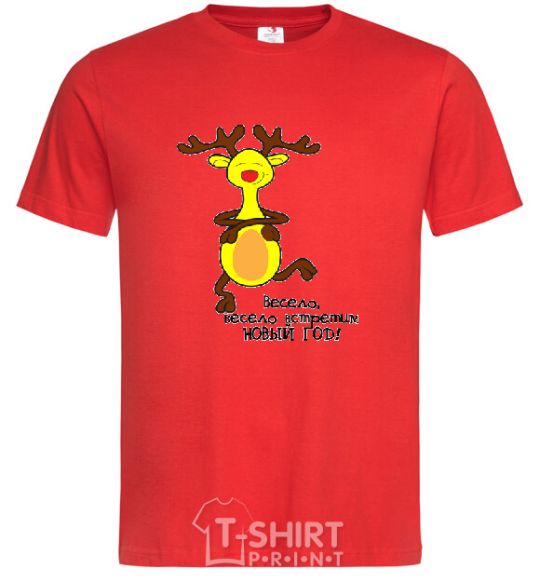Men's T-Shirt MERRY, MERRY NEW YEAR'S EVE red фото