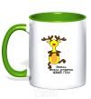 Mug with a colored handle MERRY, MERRY NEW YEAR'S EVE kelly-green фото