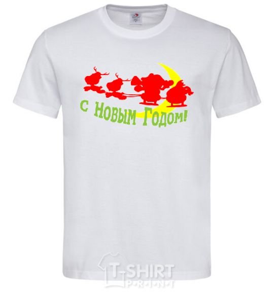 Men's T-Shirt HAPPY NEW YEAR! RED White фото