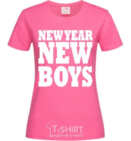 Женская футболка NEW YEAR - NEW BOYS Ярко-розовый фото